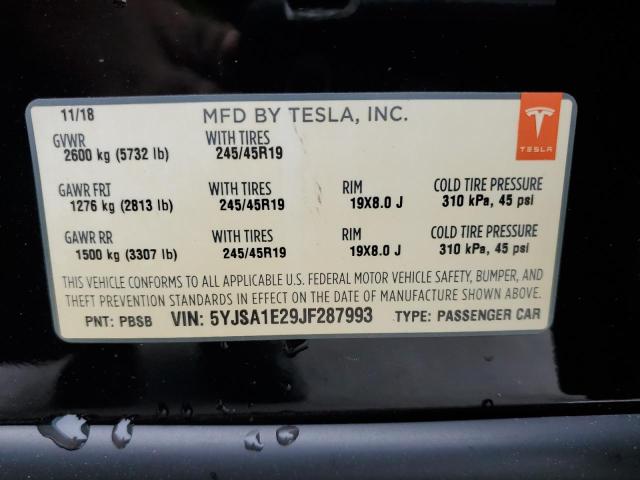 Photo 12 VIN: 5YJSA1E29JF287993 - TESLA MODEL S 