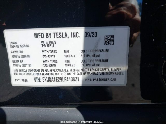 Photo 8 VIN: 5YJSA1E29LF413871 - TESLA MODEL S 