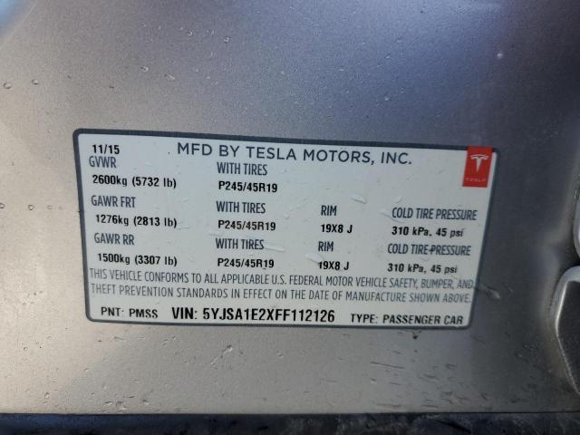 Photo 11 VIN: 5YJSA1E2XFF112126 - TESLA MODEL S 