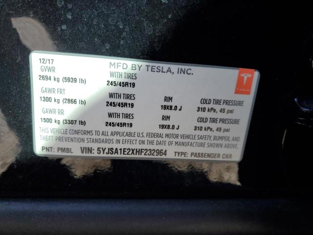 Photo 11 VIN: 5YJSA1E2XHF232964 - TESLA MODEL S 