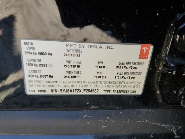 Photo 9 VIN: 5YJSA1E2XJF254582 - TESLA MODEL S 