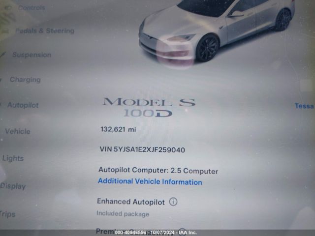 Photo 6 VIN: 5YJSA1E2XJF259040 - TESLA MODEL S 