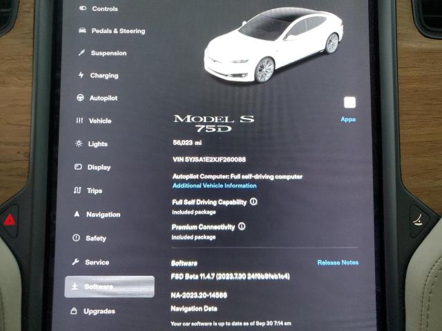 Photo 8 VIN: 5YJSA1E2XJF260088 - TESLA MODEL S 