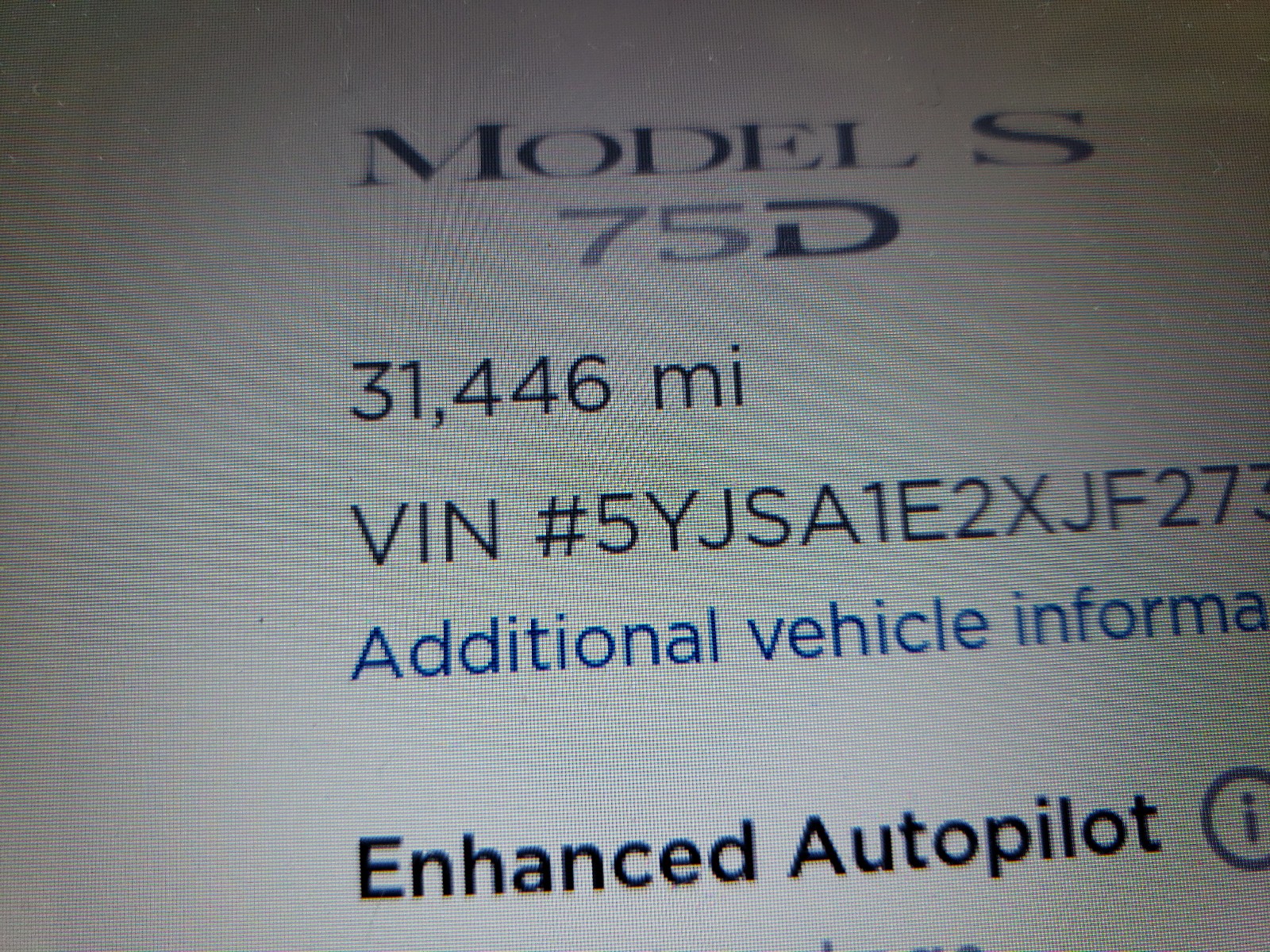 Photo 7 VIN: 5YJSA1E2XJF273441 - TESLA MODEL S 