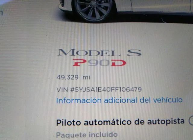 Photo 6 VIN: 5YJSA1E40FF106479 - TESLA MODEL S 