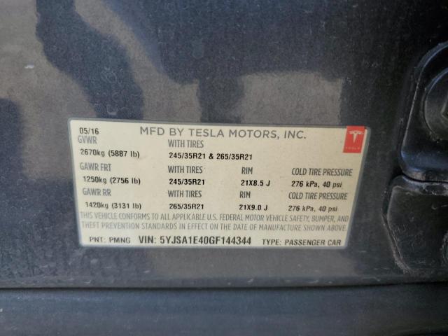 Photo 11 VIN: 5YJSA1E40GF144344 - TESLA MODEL S 