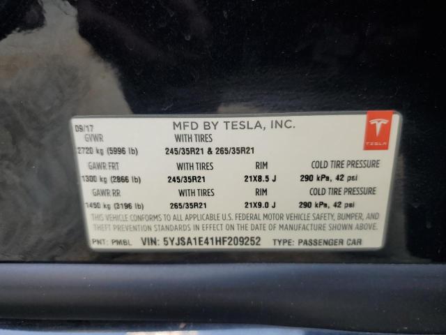 Photo 12 VIN: 5YJSA1E41HF209252 - TESLA MODEL S 