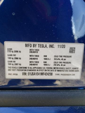 Photo 9 VIN: 5YJSA1E41MF424298 - TESLA MODEL S 