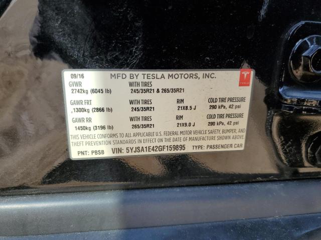 Photo 12 VIN: 5YJSA1E42GF159895 - TESLA MODEL S 