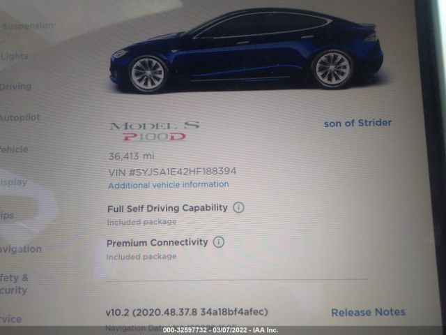 Photo 6 VIN: 5YJSA1E42HF188394 - TESLA MODEL S 