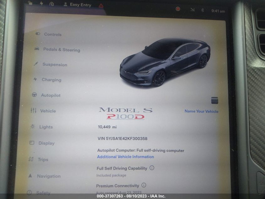 Photo 6 VIN: 5YJSA1E42KF300358 - TESLA MODEL S 