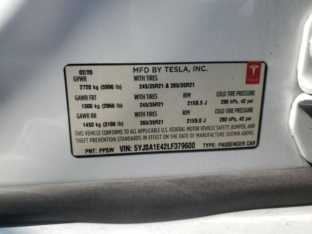 Photo 12 VIN: 5YJSA1E42LF379600 - TESLA MODEL S 