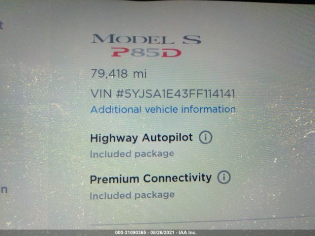 Photo 6 VIN: 5YJSA1E43FF114141 - TESLA MODEL S 