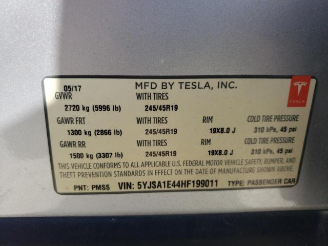 Photo 11 VIN: 5YJSA1E44HF199011 - TESLA MODEL S 