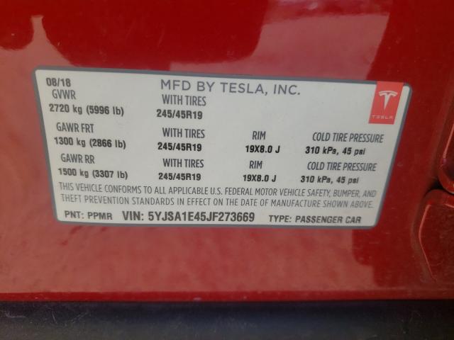 Photo 9 VIN: 5YJSA1E45JF273669 - TESLA MODEL S 