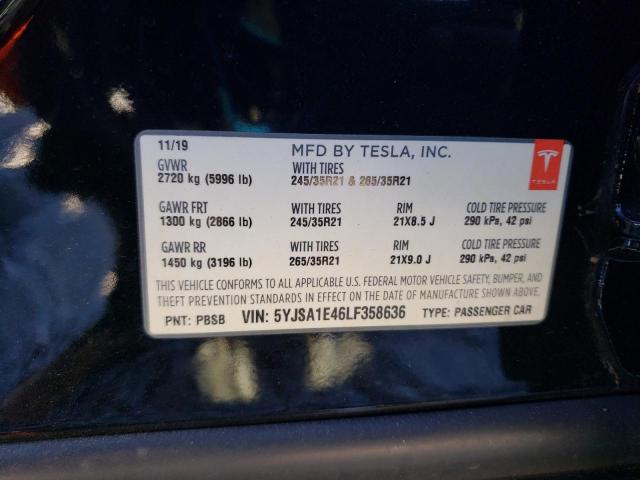 Photo 11 VIN: 5YJSA1E46LF358636 - TESLA MODEL S 