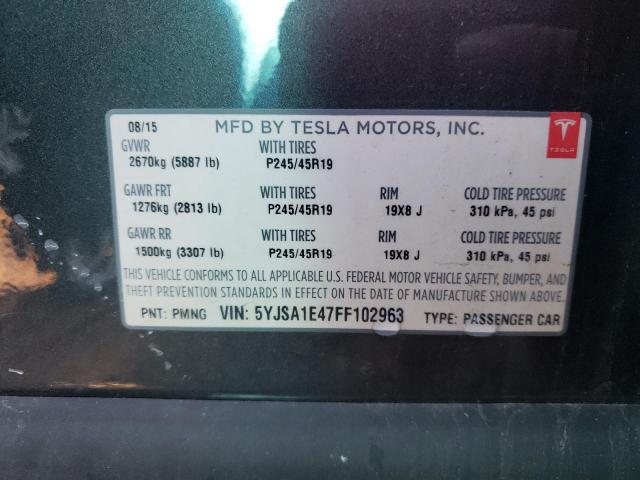 Photo 9 VIN: 5YJSA1E47FF102963 - TESLA MODEL S 