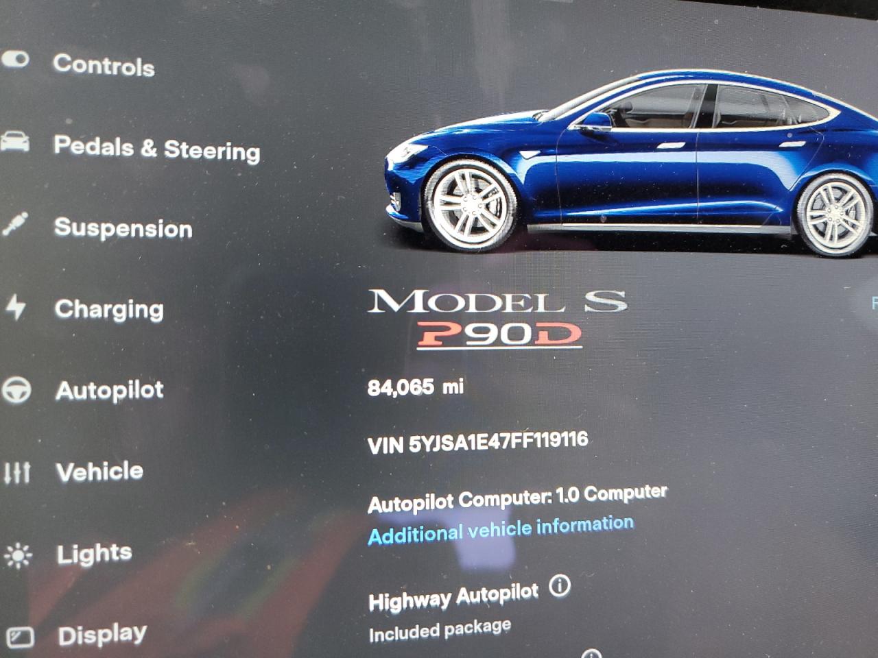 Photo 8 VIN: 5YJSA1E47FF119116 - TESLA MODEL S 