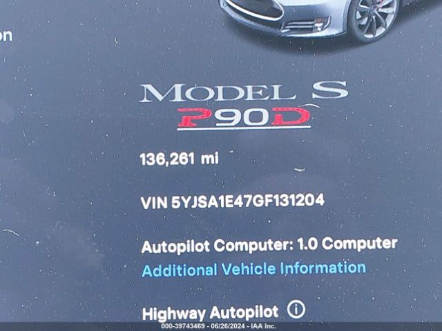 Photo 6 VIN: 5YJSA1E47GF131204 - TESLA MODEL S 