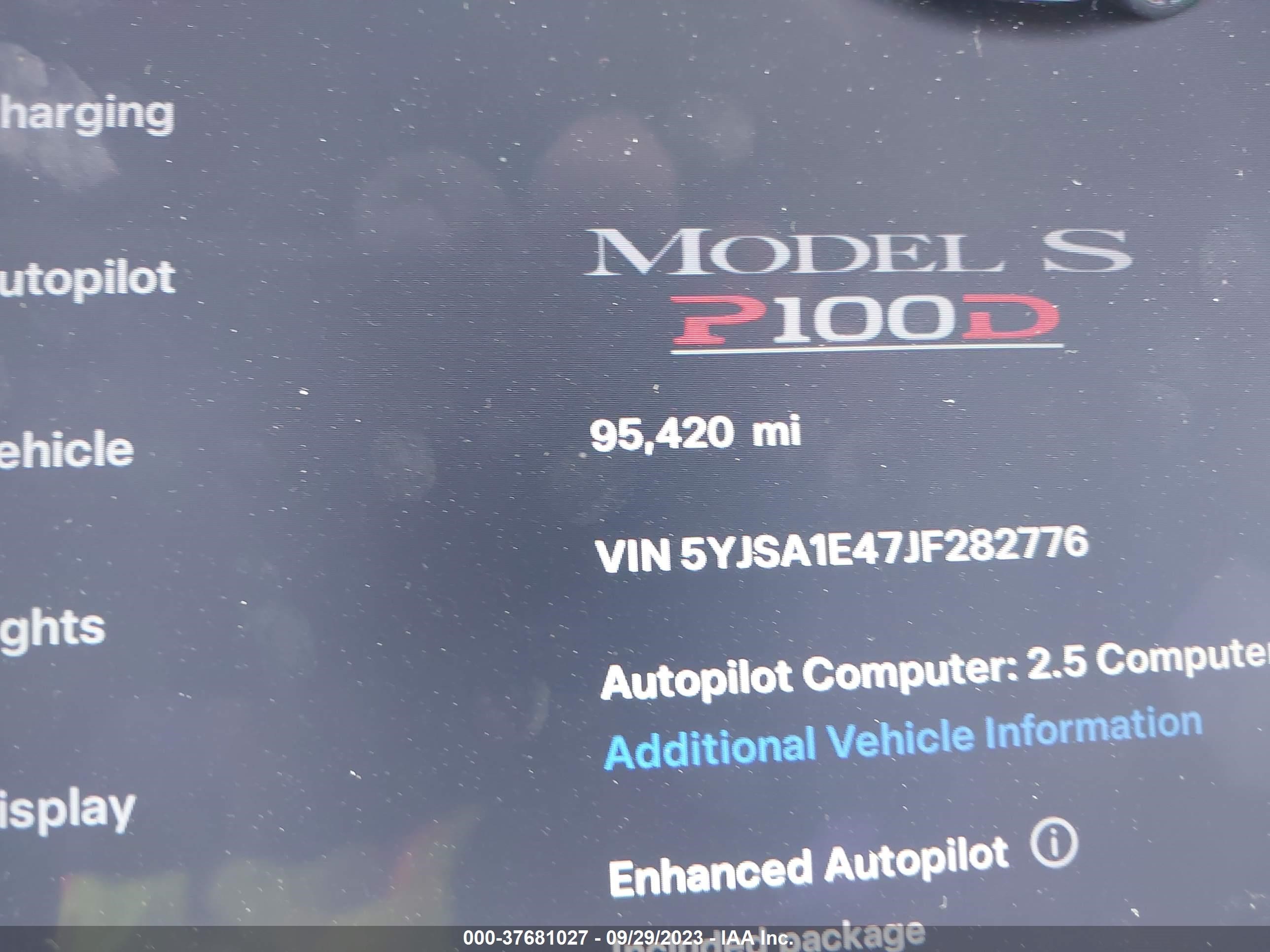 Photo 13 VIN: 5YJSA1E47JF282776 - TESLA MODEL S 