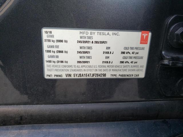 Photo 12 VIN: 5YJSA1E47JF284298 - TESLA MODEL S 