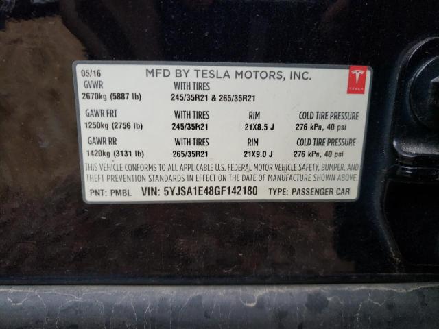 Photo 11 VIN: 5YJSA1E48GF142180 - TESLA MODEL S 