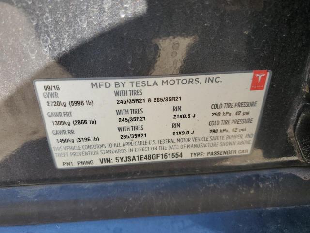 Photo 12 VIN: 5YJSA1E48GF161554 - TESLA MODEL S 