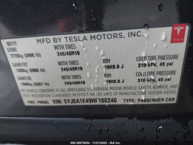 Photo 8 VIN: 5YJSA1E49HF188246 - TESLA MODEL S 