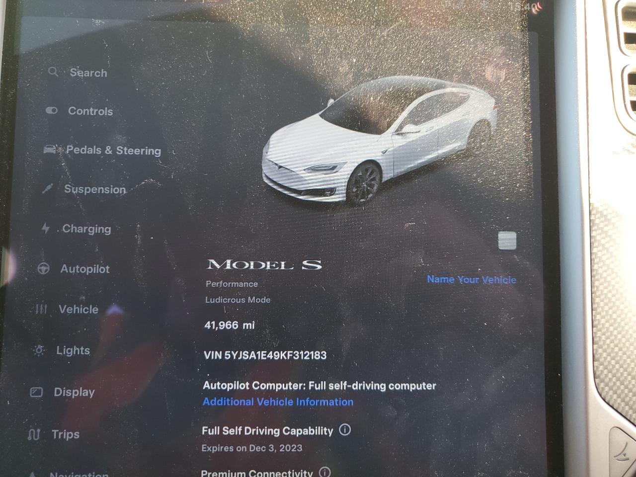 Photo 8 VIN: 5YJSA1E49KF312183 - TESLA MODEL S 