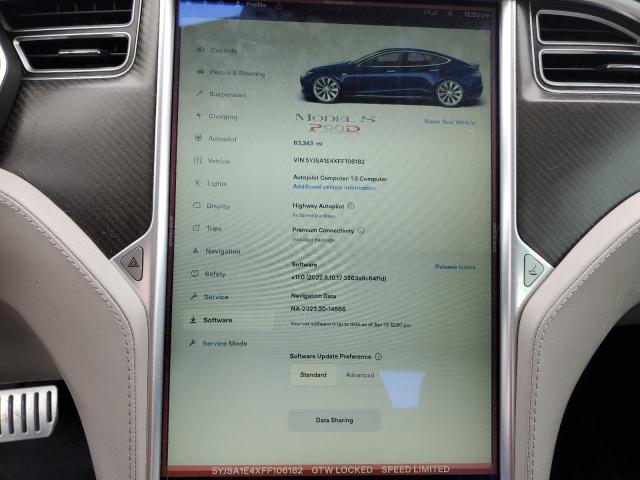 Photo 8 VIN: 5YJSA1E4XFF106182 - TESLA MODEL S 