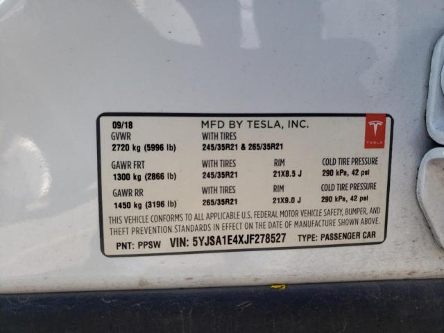 Photo 11 VIN: 5YJSA1E4XJF278527 - TESLA MODEL S 