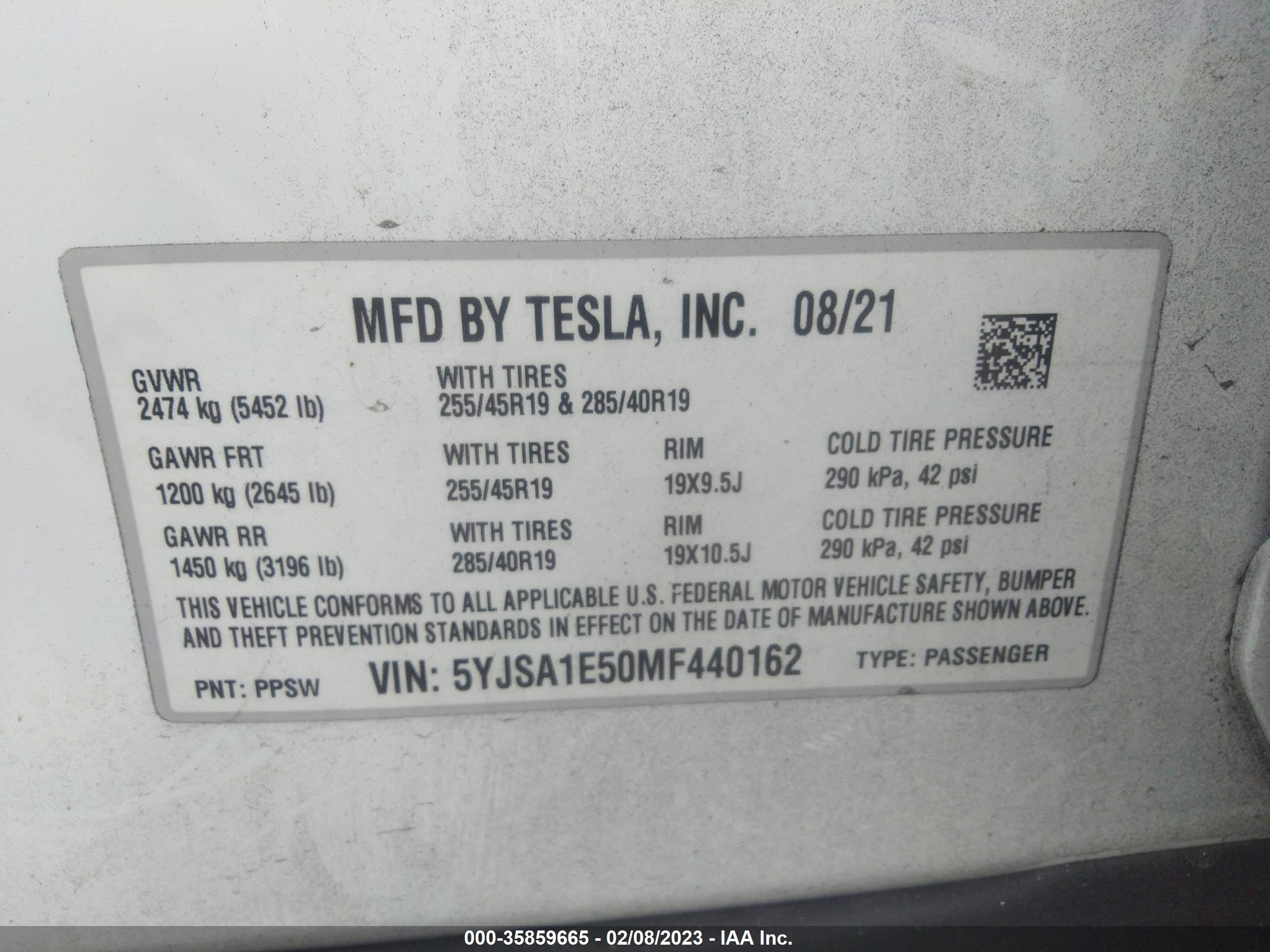 Photo 8 VIN: 5YJSA1E50MF440162 - TESLA MODEL S 