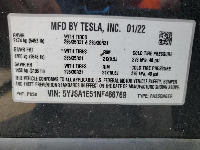 Photo 12 VIN: 5YJSA1E51NF466769 - TESLA MODEL S 