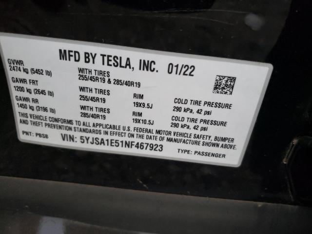 Photo 9 VIN: 5YJSA1E51NF467923 - TESLA MODEL S 