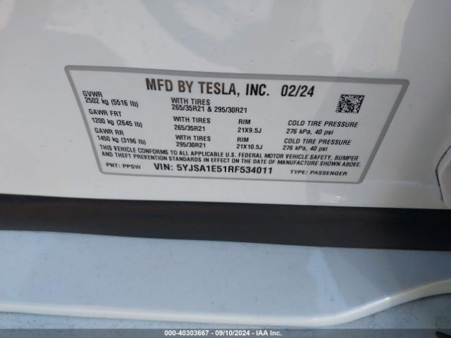 Photo 8 VIN: 5YJSA1E51RF534011 - TESLA MODEL S 