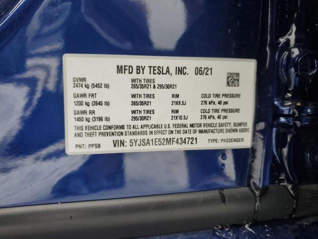 Photo 11 VIN: 5YJSA1E52MF434721 - TESLA MODEL S 