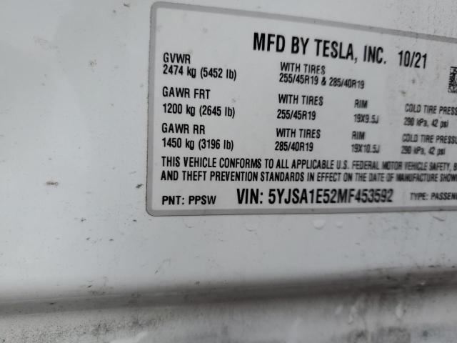 Photo 12 VIN: 5YJSA1E52MF453592 - TESLA MODEL S 