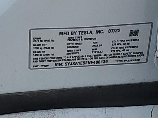 Photo 11 VIN: 5YJSA1E52NF486139 - TESLA MODEL S 