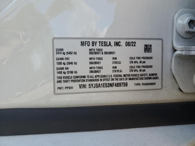 Photo 11 VIN: 5YJSA1E53NF489759 - TESLA MODEL S 