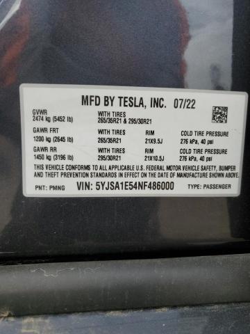 Photo 11 VIN: 5YJSA1E54NF486000 - TESLA MODEL S 