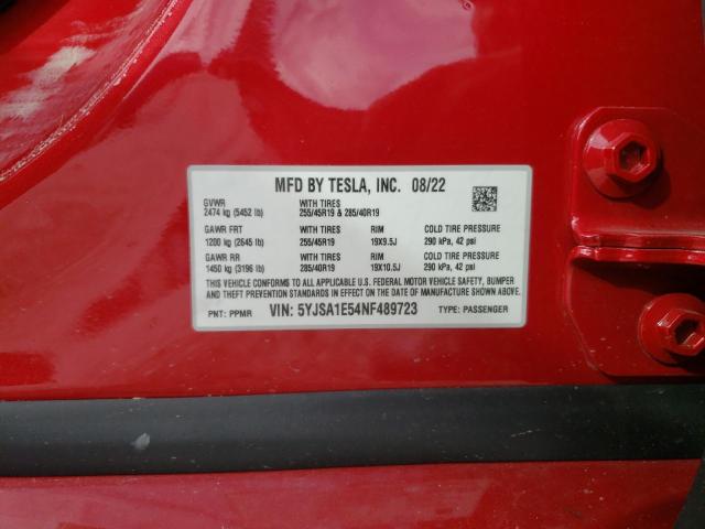 Photo 9 VIN: 5YJSA1E54NF489723 - TESLA MODEL S 