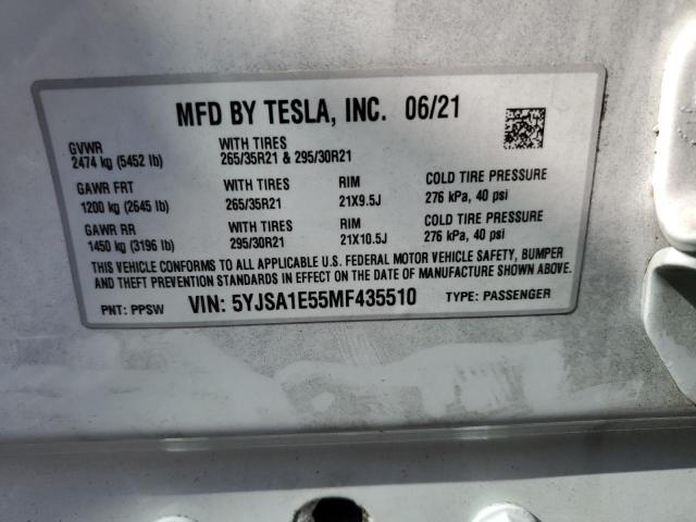 Photo 11 VIN: 5YJSA1E55MF435510 - TESLA MODEL S 