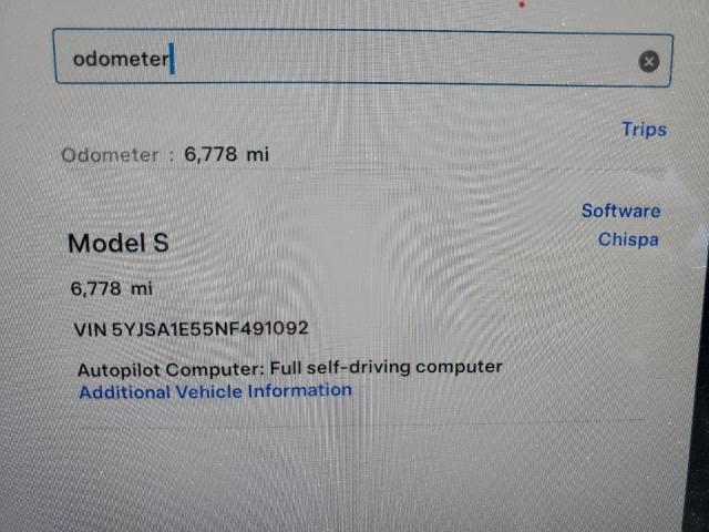 Photo 8 VIN: 5YJSA1E55NF491092 - TESLA MODEL S 