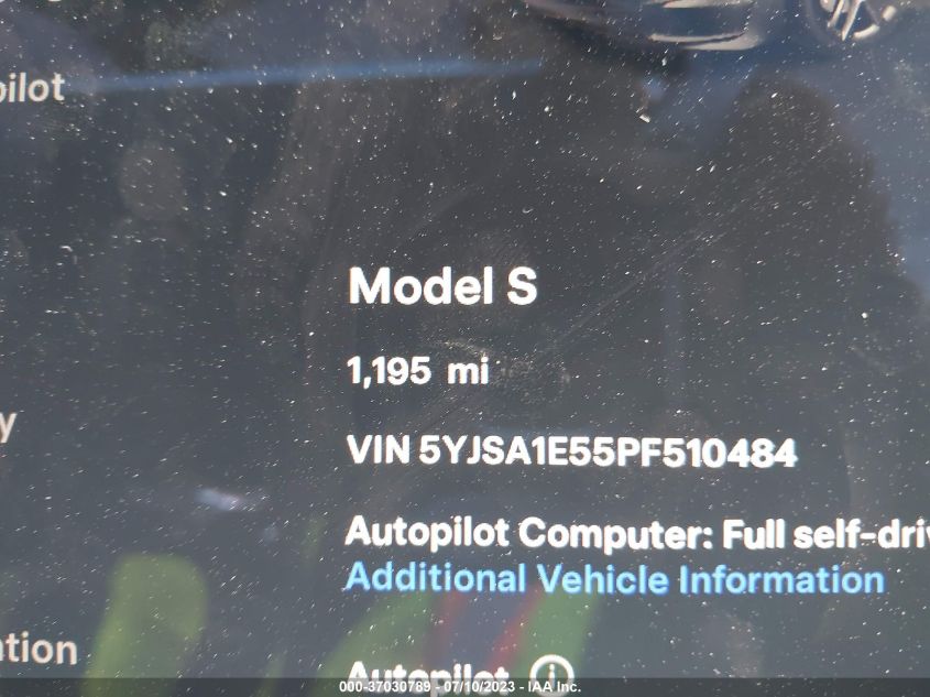 Photo 14 VIN: 5YJSA1E55PF510484 - TESLA MODEL S 