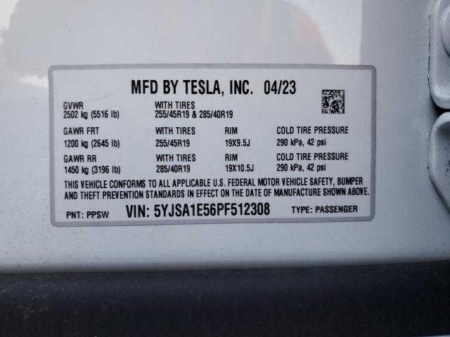 Photo 12 VIN: 5YJSA1E56PF512308 - TESLA MODEL S 