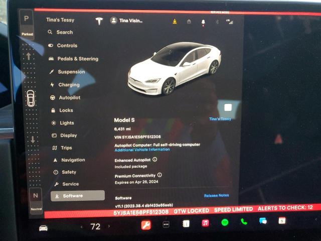 Photo 8 VIN: 5YJSA1E56PF512308 - TESLA MODEL S 