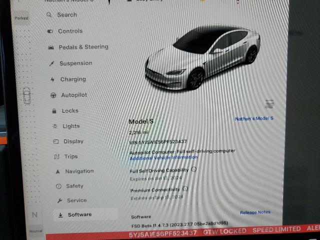 Photo 8 VIN: 5YJSA1E56PF523437 - TESLA MODEL S 