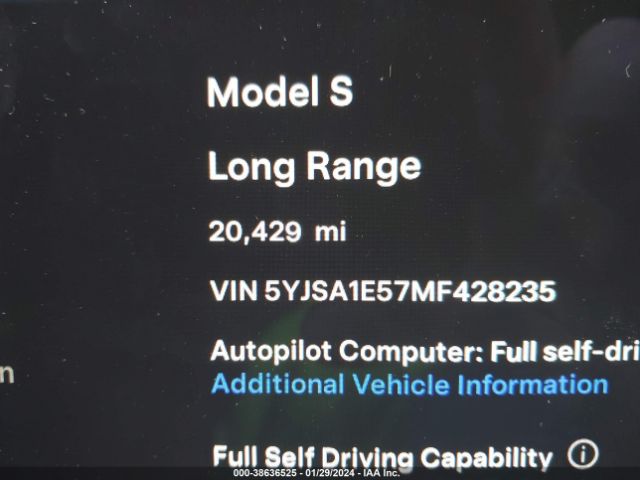 Photo 6 VIN: 5YJSA1E57MF428235 - TESLA MODEL S 