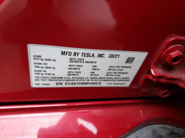 Photo 12 VIN: 5YJSA1E58MF440412 - TESLA MODEL S 