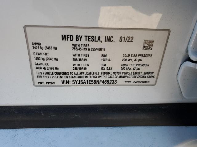 Photo 11 VIN: 5YJSA1E58NF469233 - TESLA MODEL S 